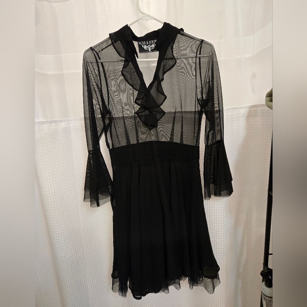 Killstar Sheer Black Long Sleeve Dress